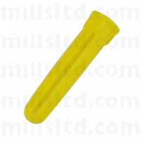 5mm Yellow Expansion Plugs Pk 100