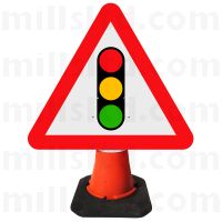 Mills Traffic Signals Ahead Cone Sign 750mm 