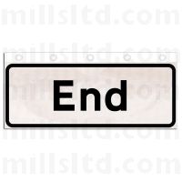 End - Supplementary Plate for 750mm Collapsible Road Signs.