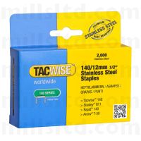 Tacwise 140/12mm Stainless Steel Staples - Box of 2000