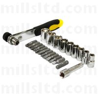 23 Piece Ratchet Screwdriver & Socket Set