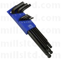 Mills Ball End Hex Key Set 1/16" - 3/8" AF