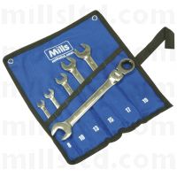 Mills 6 Piece Ratchet Spanner Set Flexible 8-19mm