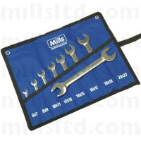 Mills 8 Piece Open Ended Wrench Set 6-22mm