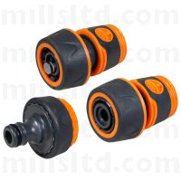 3 Piece Plastic Hose Fittings Kit - 19mm (3/4 inch)