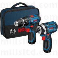 Bosch GSB 12V-15 Combi Drill & GDR 12V-105 Impact Driver Twin Kit