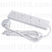 2m 4-Way Fused Extension Socket