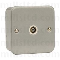 Metal Clad Coax Socket Outlet With 40mm Backbox