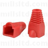 Red Cat6 RJ45 Cable Relief Boots Pk 100