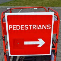 Pedestrians Barrier Sign