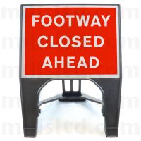 Footway Closed Ahead Polypropylene Q Sign - 600 x 450mm