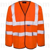 Hi Vis Long Sleeve Vest Orange - Medium