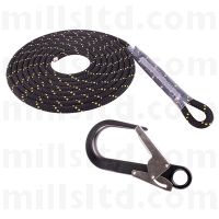 RidgeGear Kermantle Rope 11mm x 10m with fitted K11 Scaffold Hook