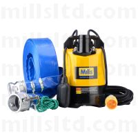 Mills Pump Submersible 3A 110v with 15m Lay Flat Hose