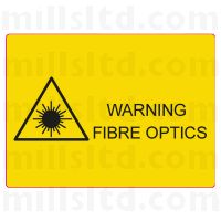 Fibre Optic Laser Warning Label 55mm x 70mm