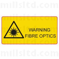 Fibre Optic Laser Warning Label 25mm x 50mm