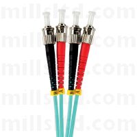 ST-ST Multimode Duplex Fibre Patch Cord OM4 50/125um 1m