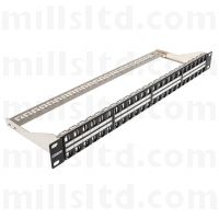 48 Port Unloaded Cat 6a Keystone Patch Panel 1U