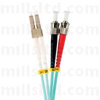 LC-ST Multimode Duplex Fibre Patch Cord OM4 50/125um 1m