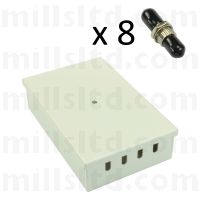 Tamperproof Fibre Wall Box ST Multimode 8 Adaptor