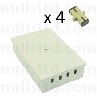 Tamperproof Fibre Wall Box SC Simplex Multimode 4 Adaptor