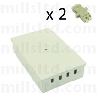 Tamperproof Fibre Wall Box LC Duplex Multimode 2 Adaptor