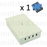 Tamperproof Fibre Wall Box SC Duplex Singlemode 1 Adaptor