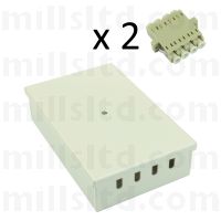 Tamperproof Fibre Wall Box LC Quad Multimode 2 Adaptor