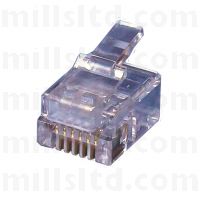 RJ11 Line Plug 6 Pos 6 Contact Pk 10