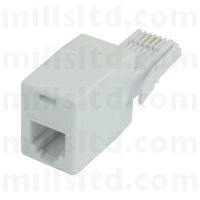 Mills RJ11 Female to B.T. Plug Male