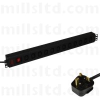 Fusion Horizontal IEC PDU 12 Way 13 Amp UK Plug