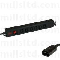 Fusion Horizontal Filtered PDU, 6 Way IEC C13 with IEC C14 Plug