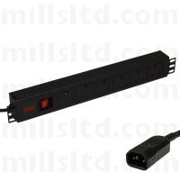 Fusion Horizontal Filtered PDU, 6 Way UK with IEC C14 Plug