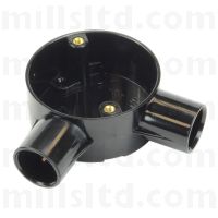 Round PVC Conduit Black 20mm Angle Box 2MRB4BK