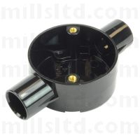 Round PVC Conduit Black 25mm Through Box 3MRB3BK