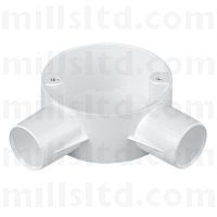 Round PVC Conduit White 20mm Angle Box 2MRB4WH